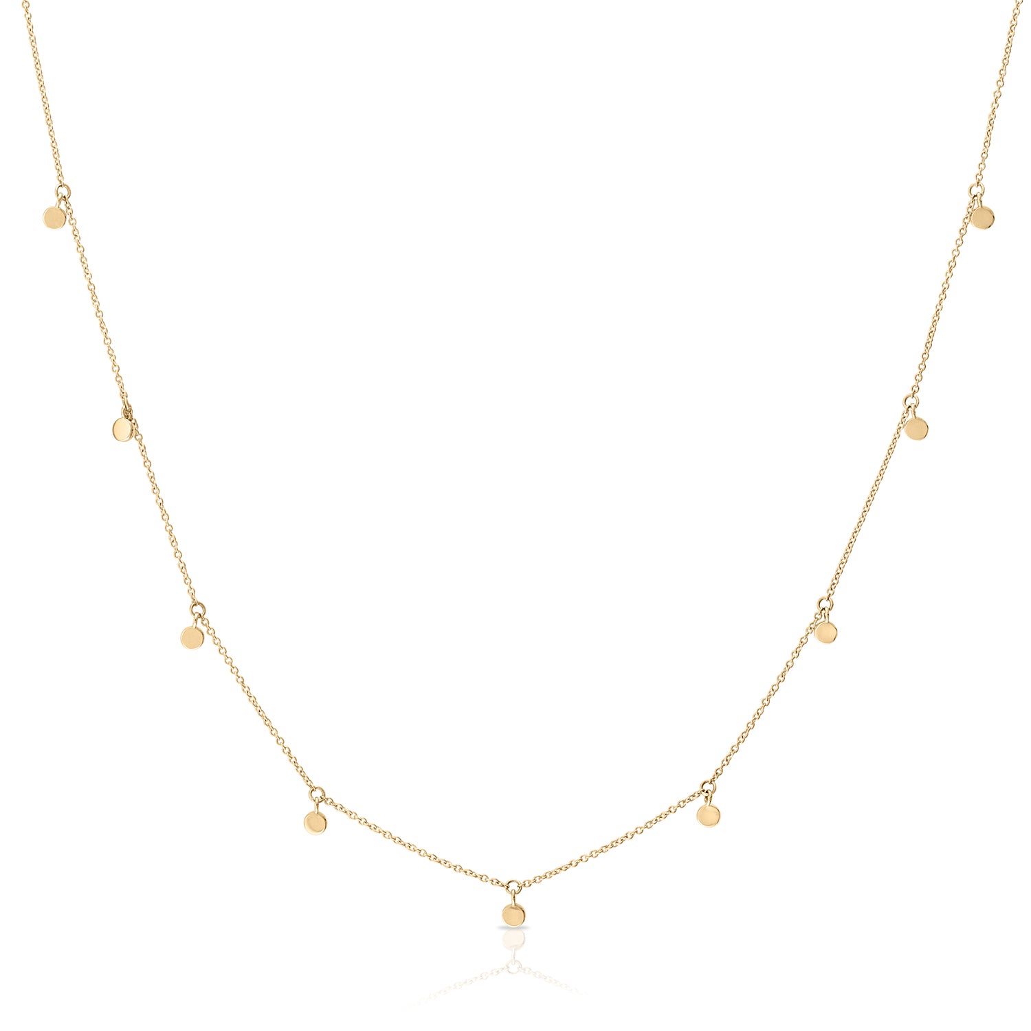 Gold Disc Choker Necklace