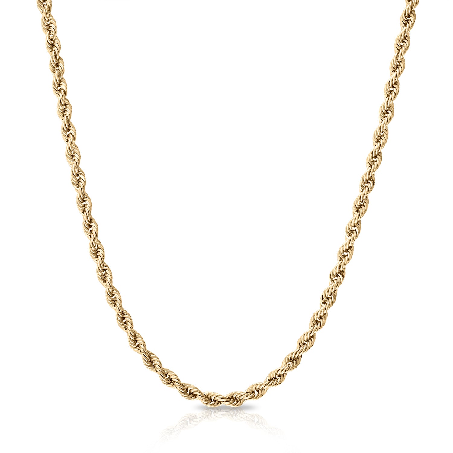 4mm 14k Yellow Gold Rope Chain