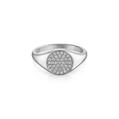 Pavé Diamond Signet Ring