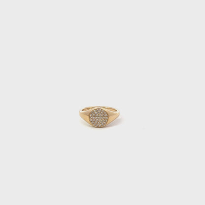 Pavé Diamond Signet Ring